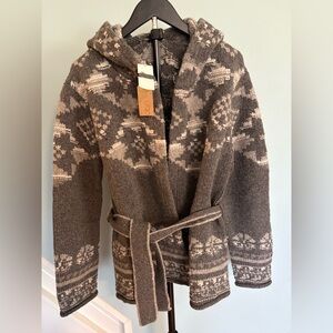 GAP Vintage NWT Wool Knit by Hand Fair Isle Nordic Aztec Cardigan Sweater XXL